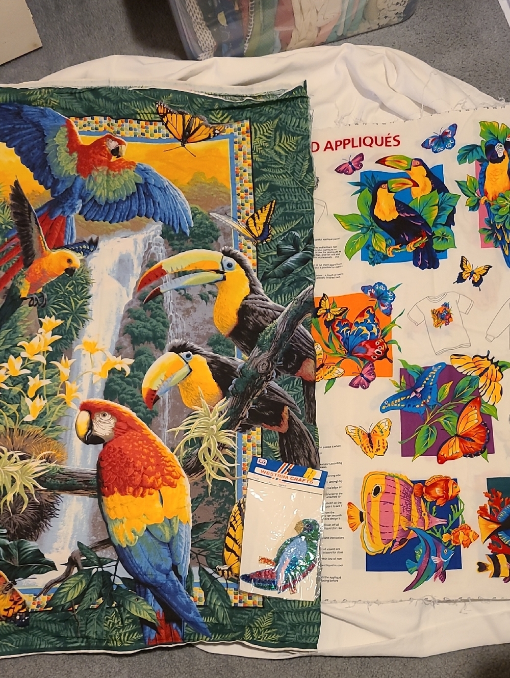 Parrot Panels Tropical Birds Fabric Sewing Jungle Decoration Backdrop